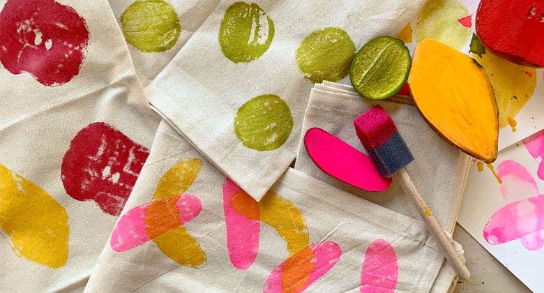Craft: Fruit & Veggie Stamping