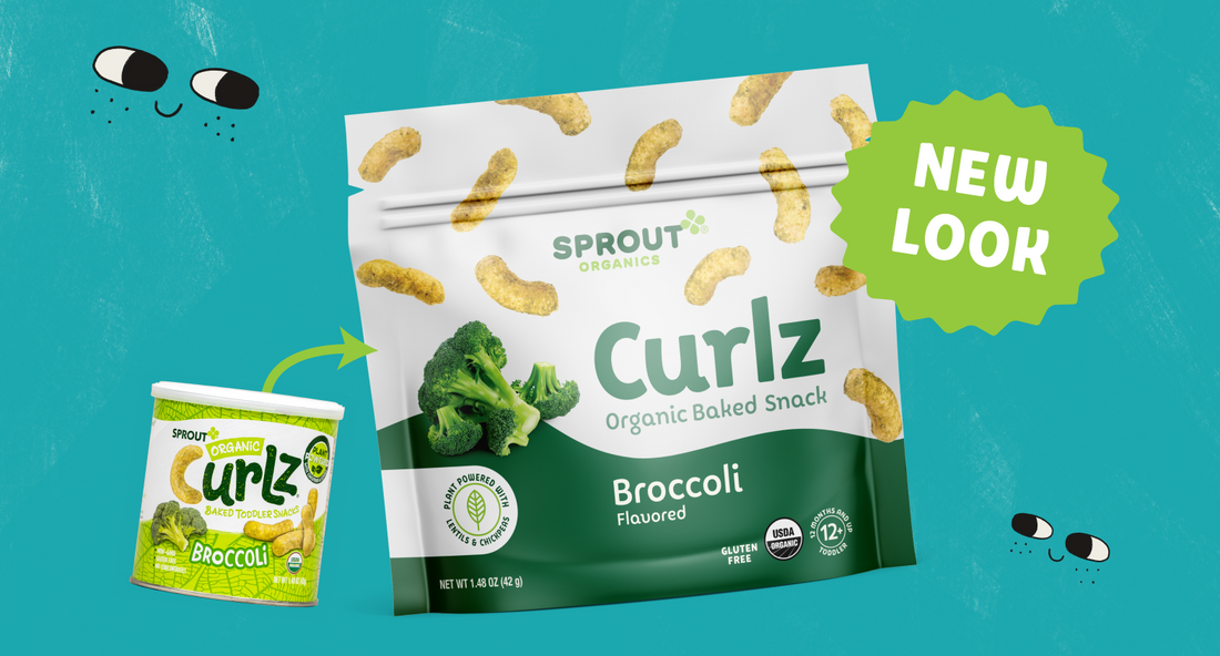 the old curlz snack can next to the new bag format