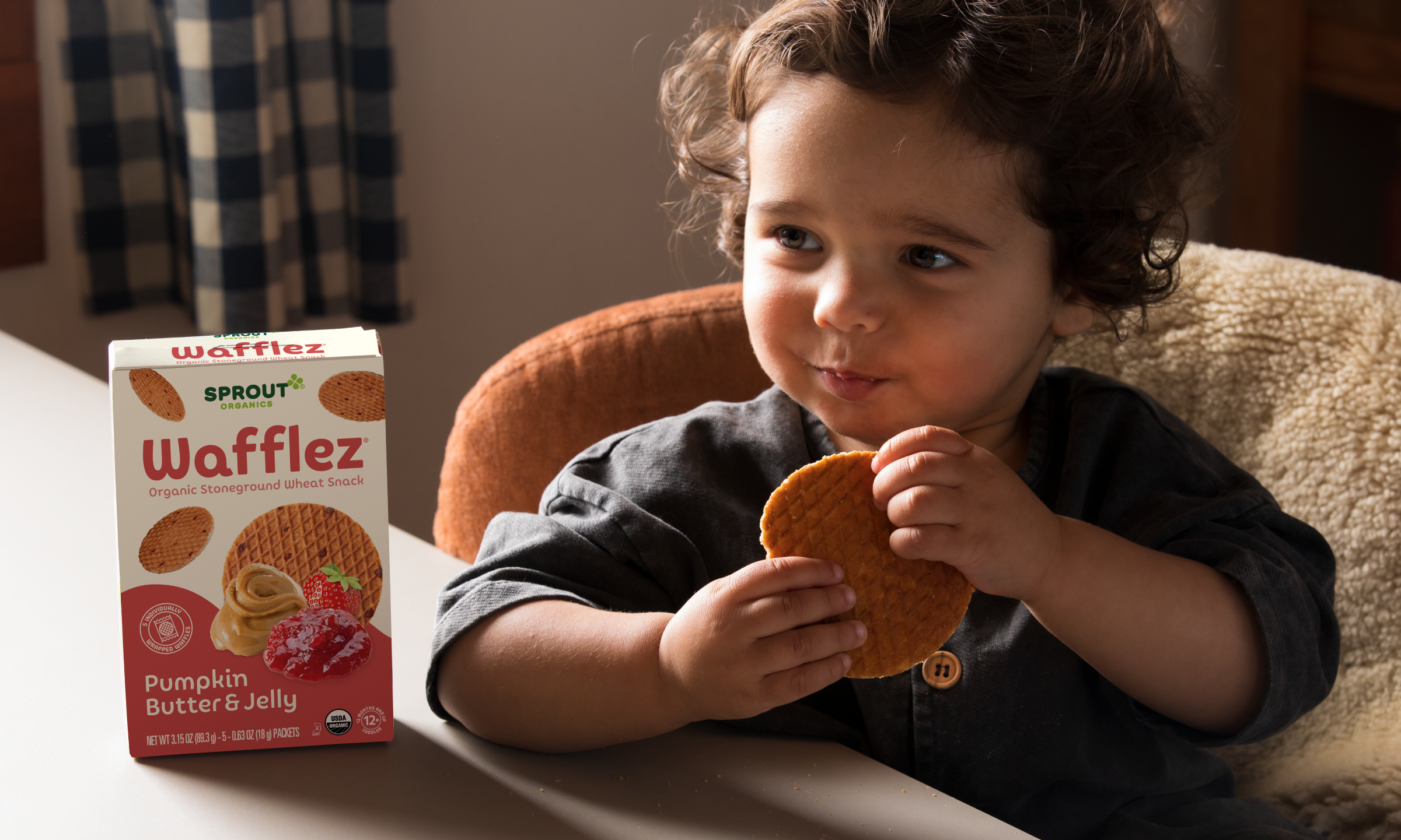 boy eating waffle 