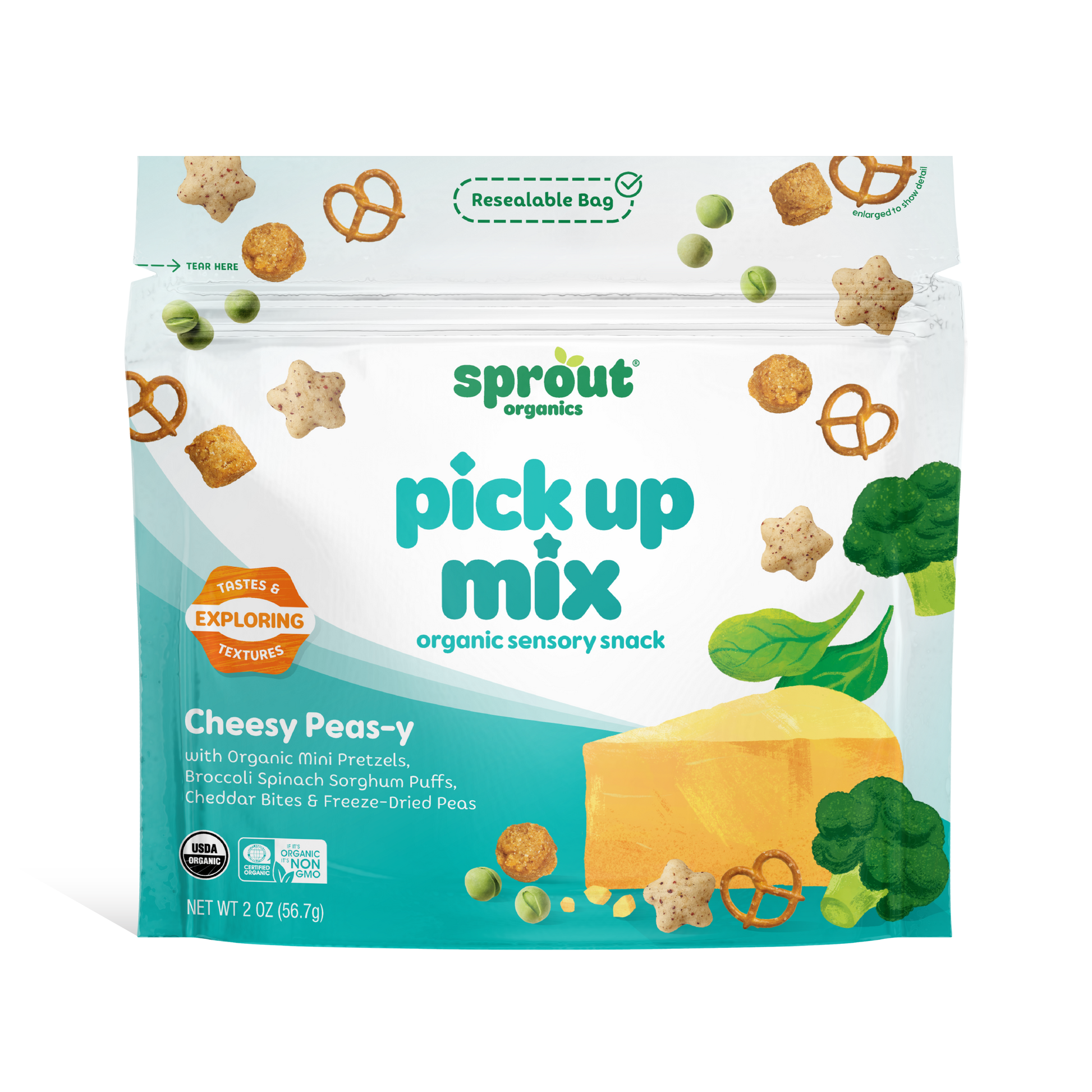 Sprout Organics Pick Up Mix snack package on a white background
